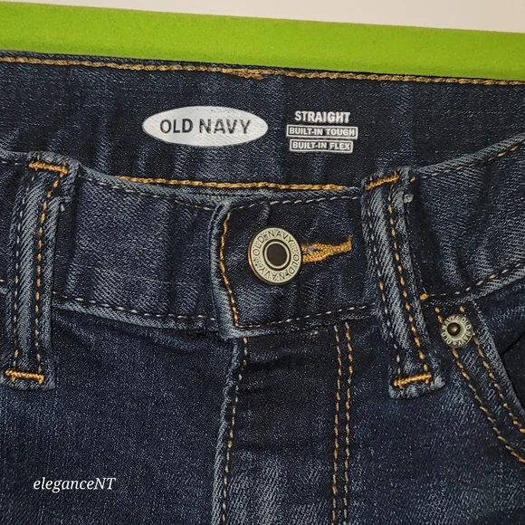 Old Navy Straight Leg Blue Jeans  with Built in Flex Boys Size: 10 - Picture 3 of 7